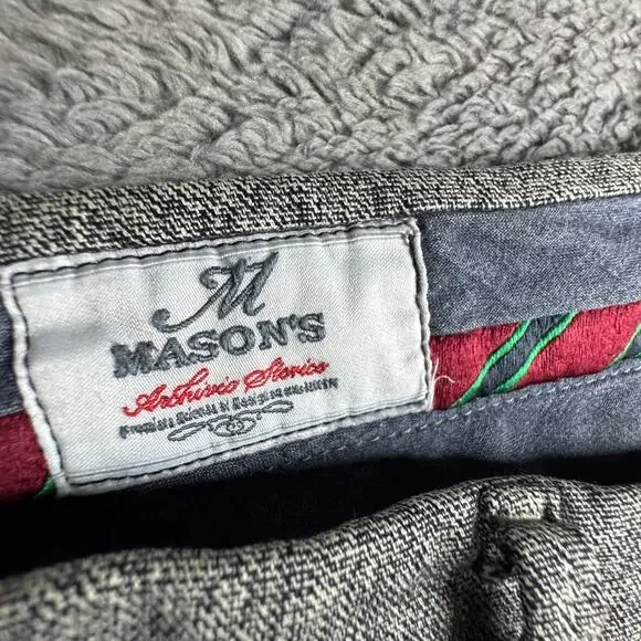 Mason's Men's Trousers Dress Pants Slim Fit 32x34 Gray Patterned Cotton Blend - Picture 5 of 12